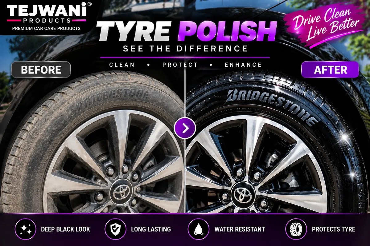 Tejwani Tyre Polish Before and After Result